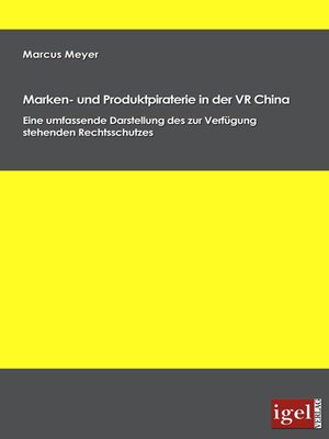 cover image of Marken- und Produktpiraterie in der VR China